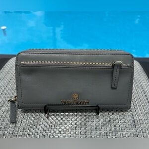Vince Camuto Leather Long Zip Wallet, grey